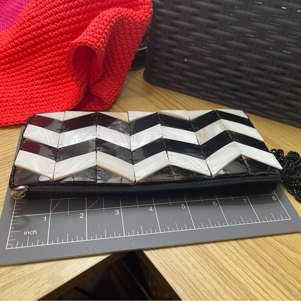 Mad Bags Natural Horn & spun Silk Clutch Wristlet